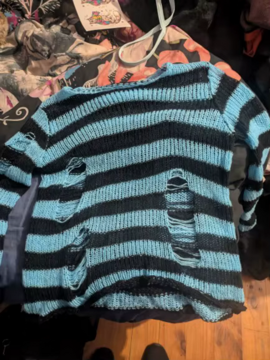 Striped Gothic Sweaters Women